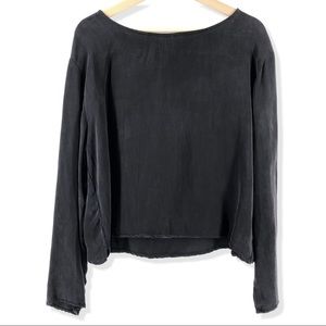 Cut Loose Rayon Long Sleeve Blouse Top